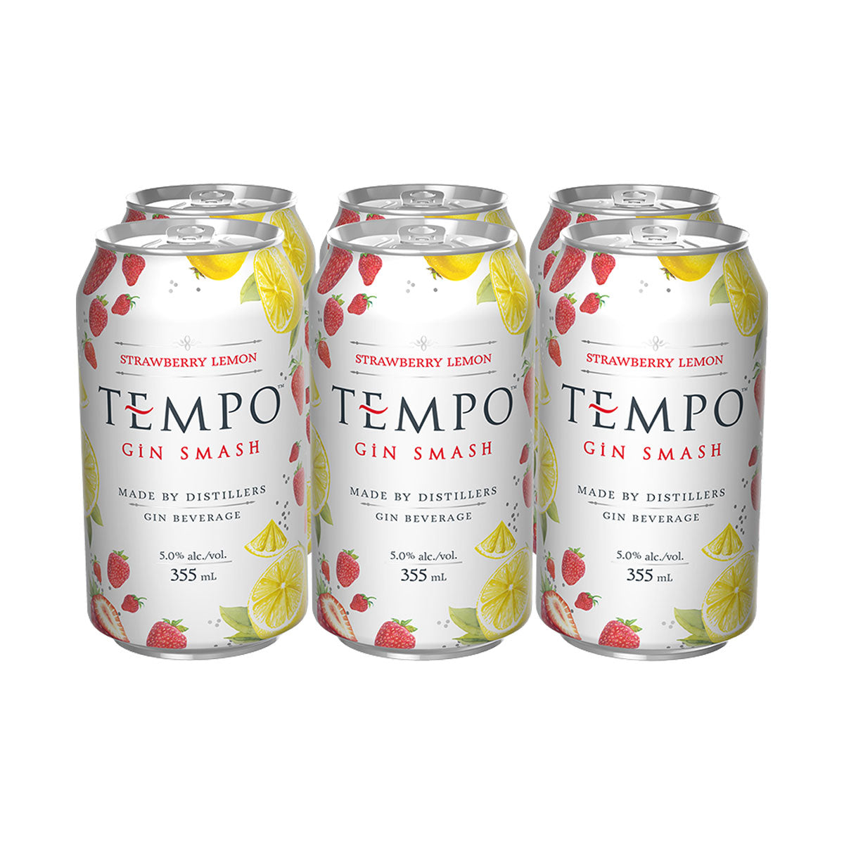 TAG Liquor Stores BC - Tempo Gin Smash Strawberry Lemon 6 Pack Cans