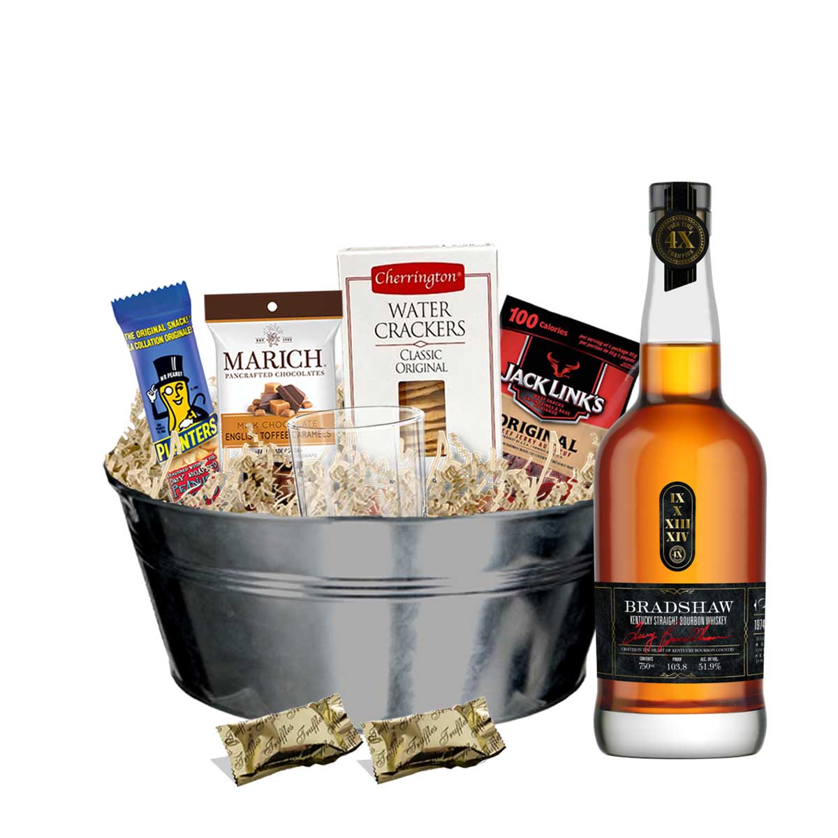 TAG Liquor Stores BC - Bradshaw Kentucky Straight Bourbon Whiskey 750ml Gift Basket