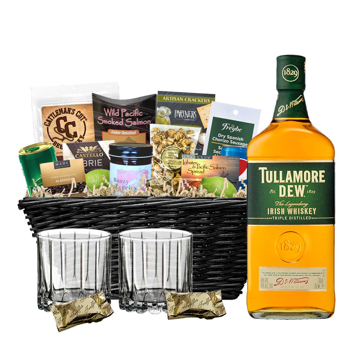 TAG Liquor Stores BC - Tullamore DEW Irish Whiskey 750ml Gift Basket