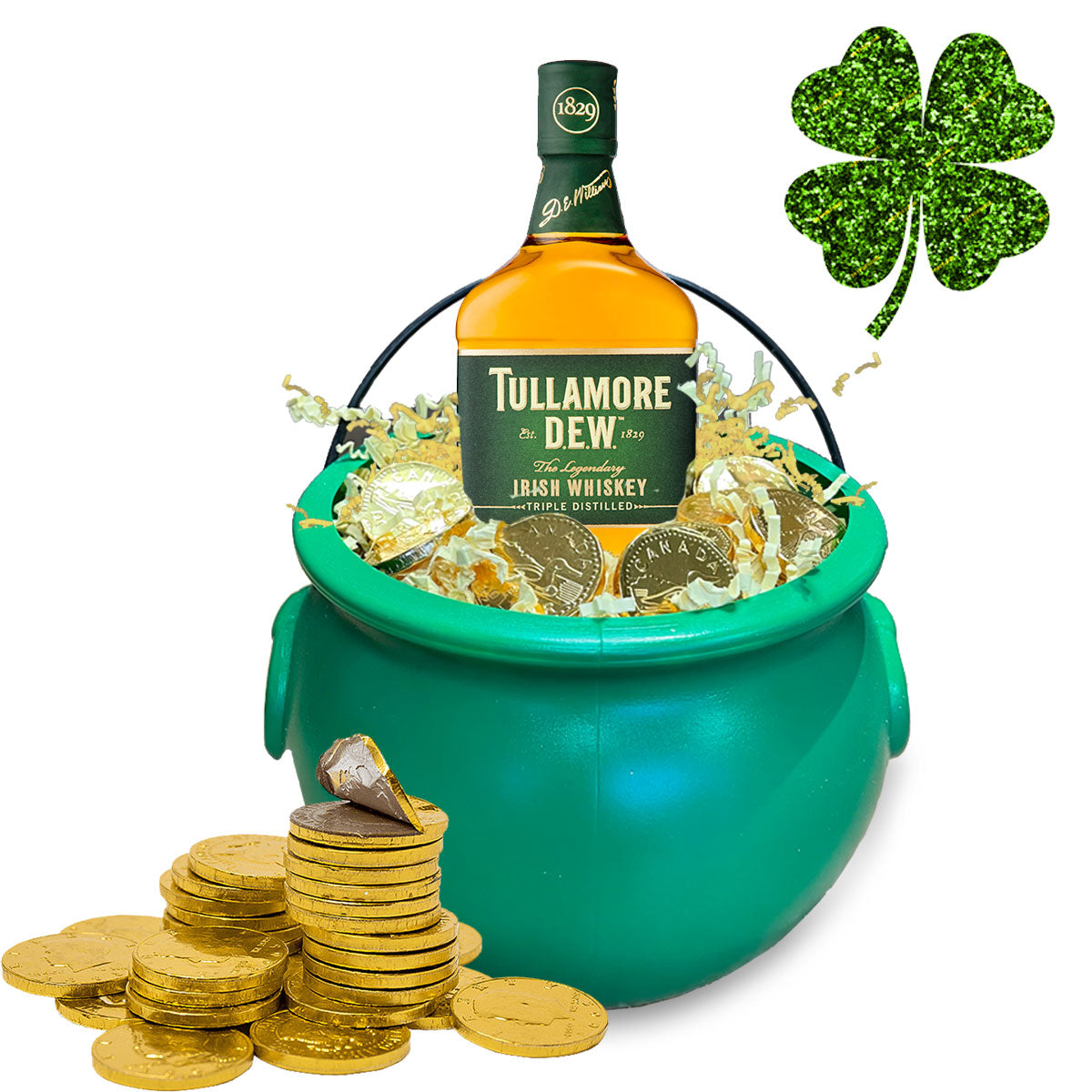 TAG Liquor Stores BC - Luck of the Irish Tullamore Dew Whiskey & Chocolate Coins Gift Set
