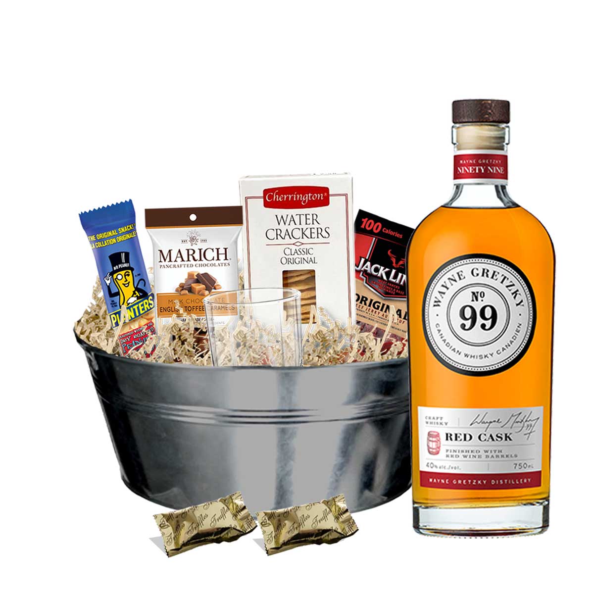 TAG Liquor Stores BC - Wayne Gretzky Red Cask Whisky 750ml Gift Basket