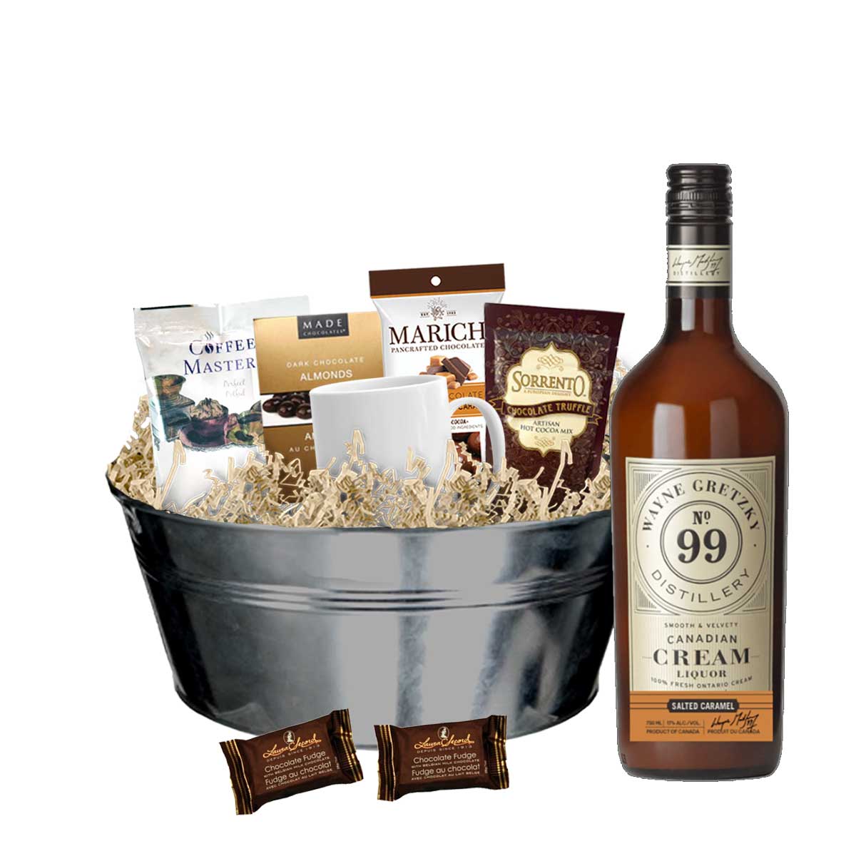 TAG Liquor Stores BC - Wayne Gretzky Estates Salted Caramel Cream Whisky 750ml Gift Basket