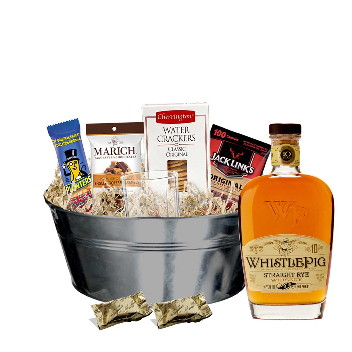 TAG Liquor Stores BC - WhistlePig Straight 10 Year Old Rye Whiskey 750ml Gift Basket