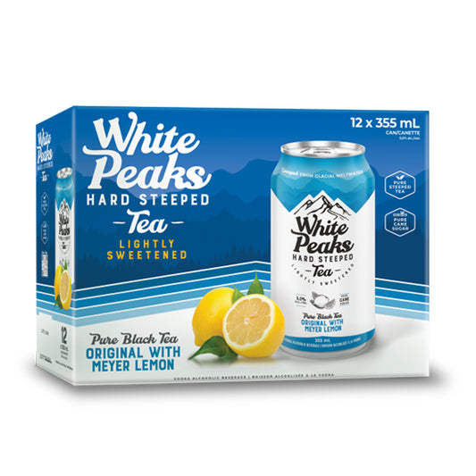 TAG Liquor Stores Delivery - White Peaks Pure Black Tea Original with Meyer Lemon 12 Pack Cans