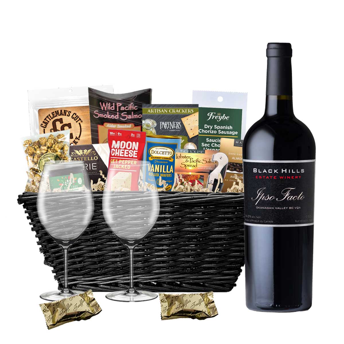 TAG Liquor Stores BC - Black Hills Winery Ipso Facto Red Blend 750ml Gift Basket