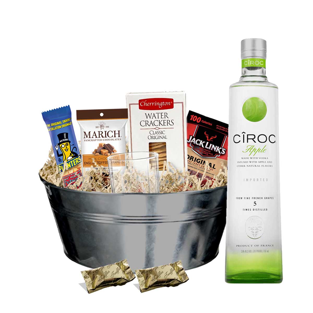 TAG Liquor Stores BC - Ciroc Apple Vodka 750ml Gift Basket