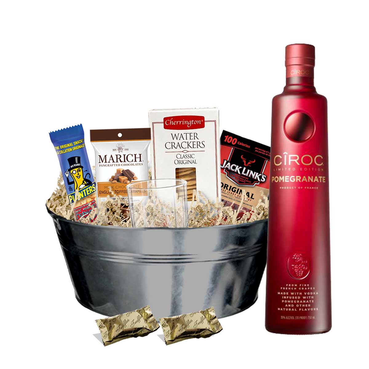 TAG Liquor Stores BC - Ciroc Pomegranate Vodka 750ml Gift Basket