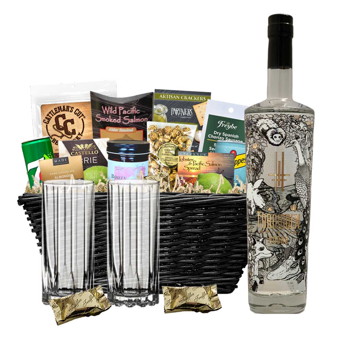 TAG Liquor Stores BC - Forbidden Spirits Vodka 750ml Gift Basket