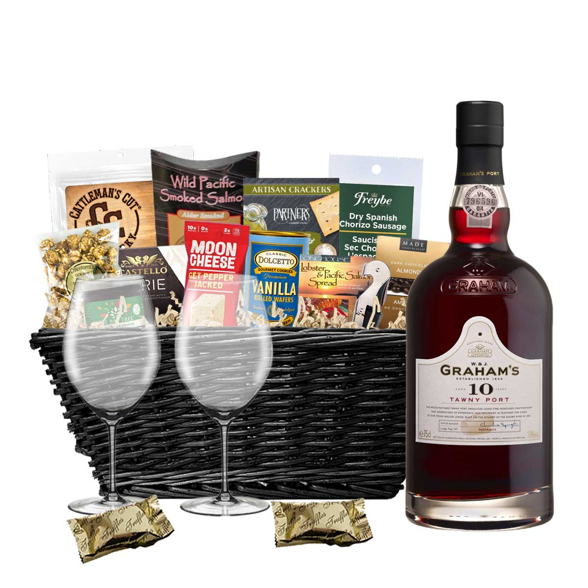 TAG Liquor Stores BC - Graham's 10 Years Old Tawny Port 750ml Gift Basket