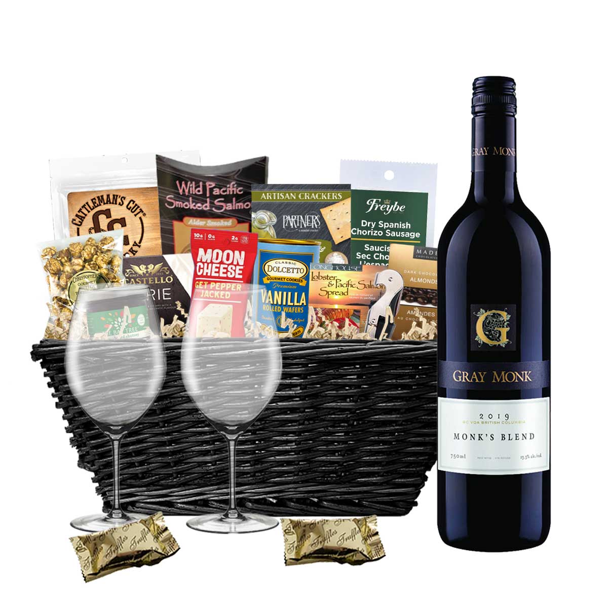 TAG Liquor Stores BC - Gray Monk Estate Winery Monk's Blend 750ml Gift Basket