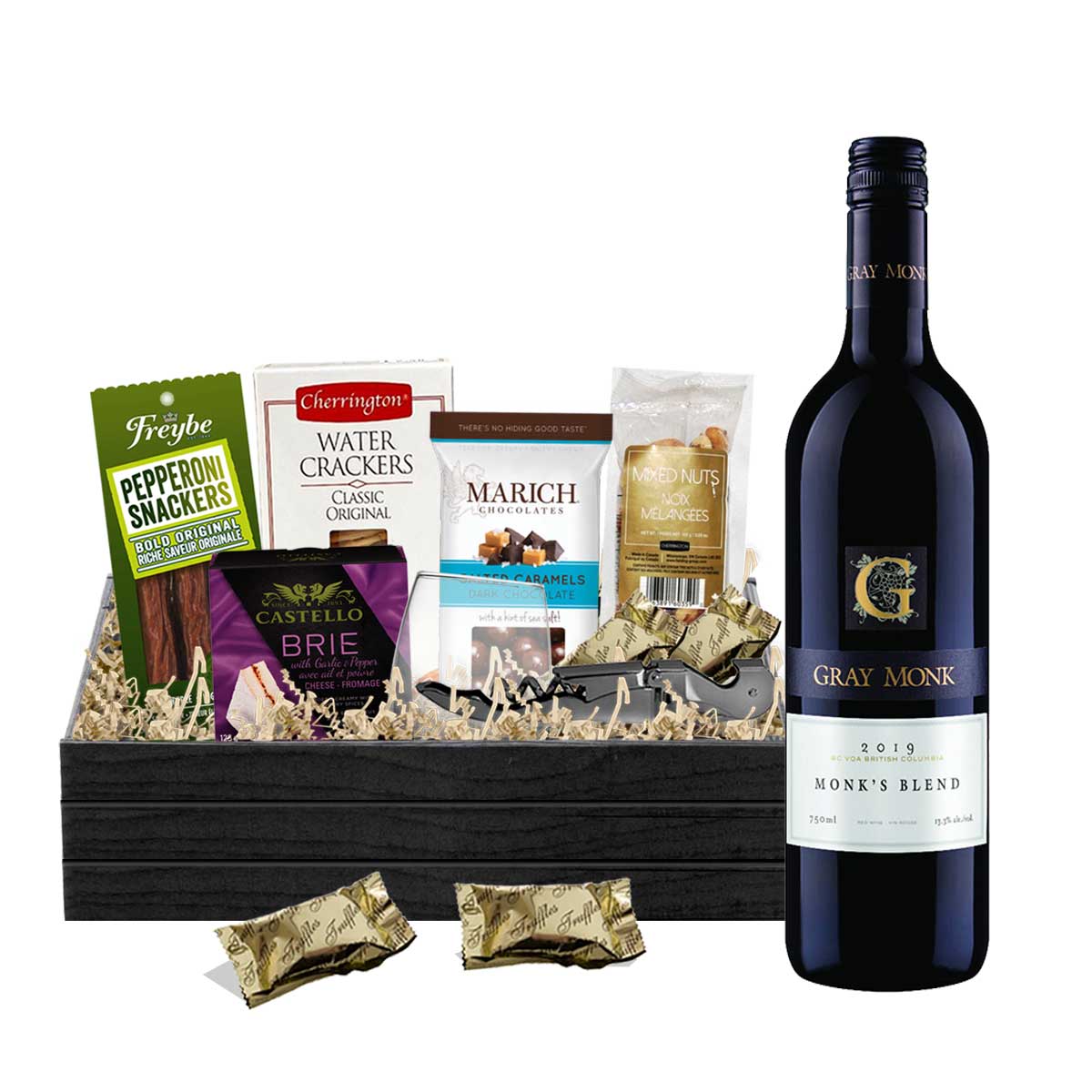 TAG Liquor Stores BC - Gray Monk Estate Winery Monk's Blend 750ml Gift Basket