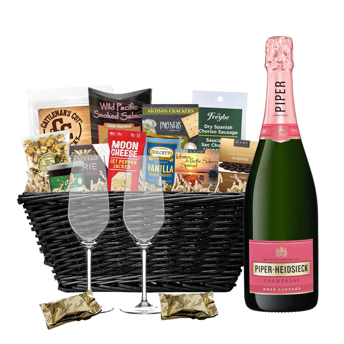 TAG Liquor Stores BC - Piper-Heidsieck Rosé Brut Champagne 750ml Gift Basket