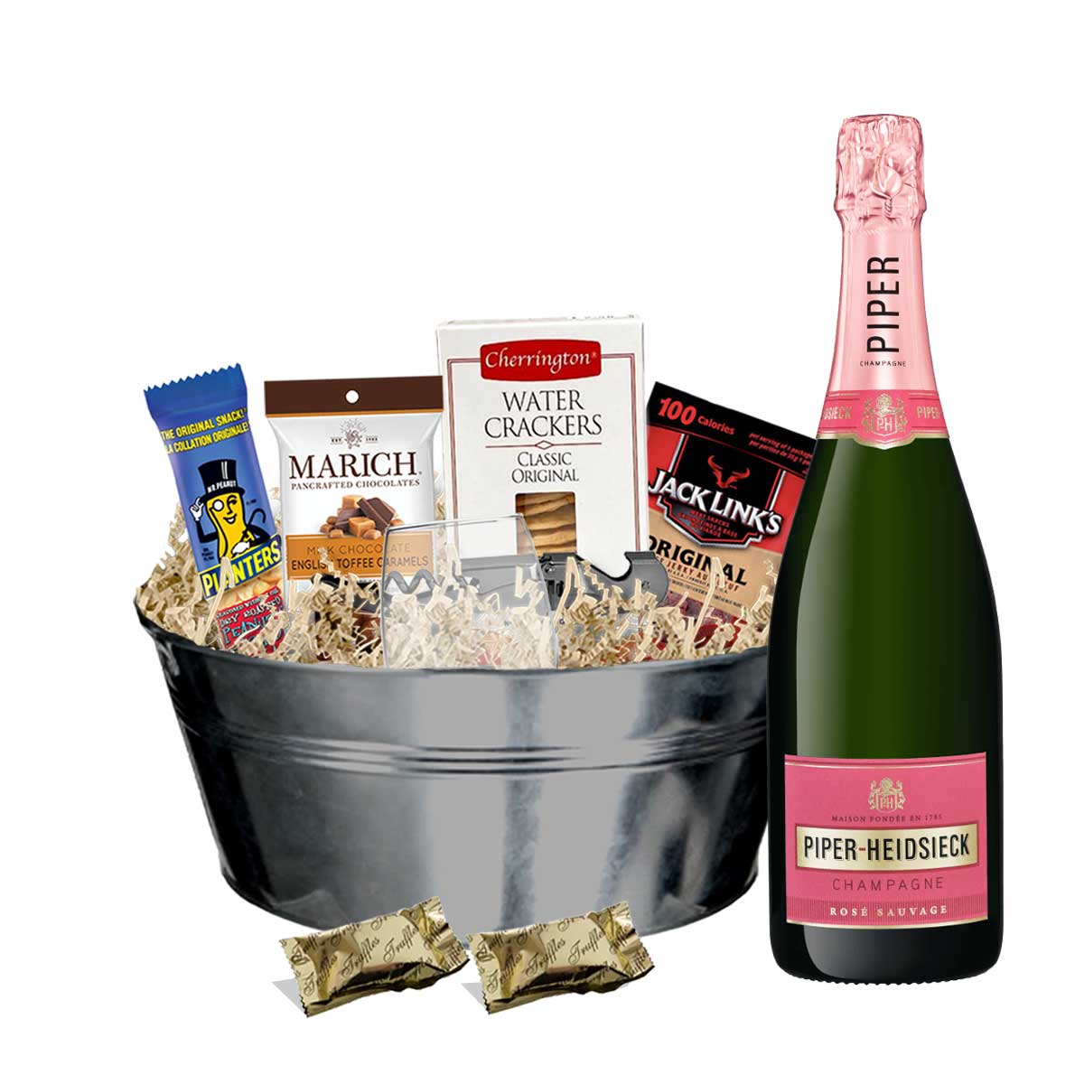 TAG Liquor Stores BC - Piper-Heidsieck Rosé Brut Champagne 750ml Gift Basket