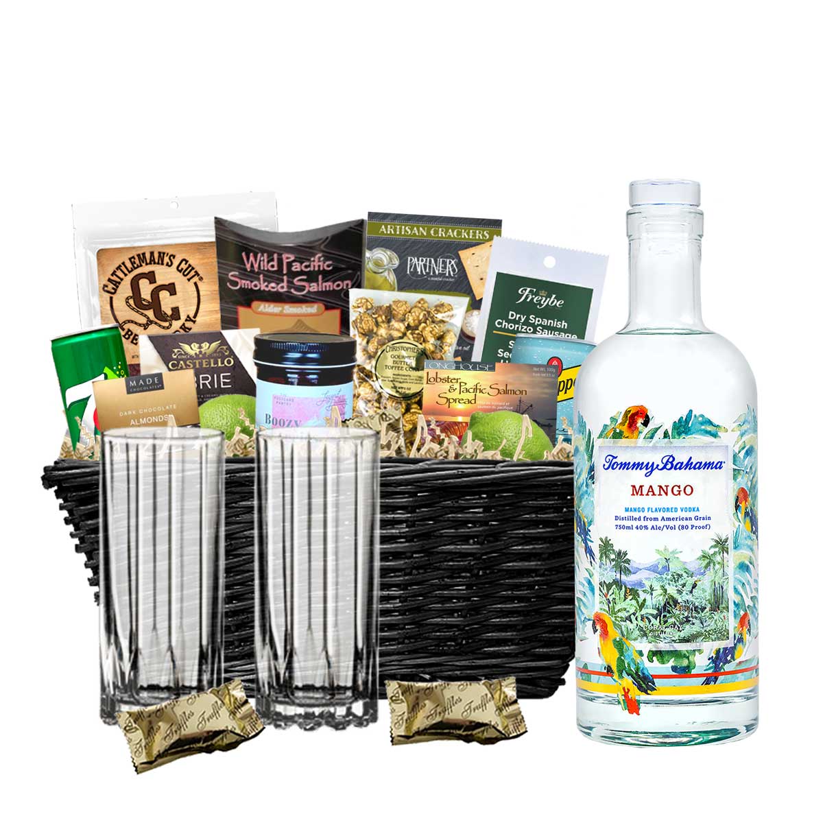 TAG Liquor Stores BC - Tommy Bahama Mango Vodka 750ml Gift Basket