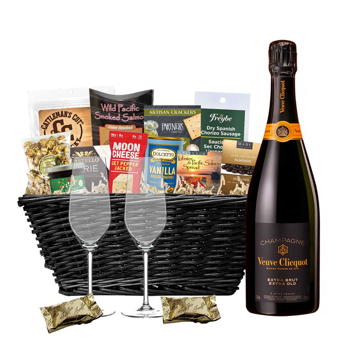 TAG Liquor Stores BC - Veuve Clicquot Extra Brut Extra Old Champagne 750ml Gift Basket